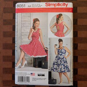 Simplicity 8051 - Uncut - Theresa LaQuey - Sizes 10-18 - Rockabilly Dress